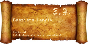 Baszista Henrik névjegykártya